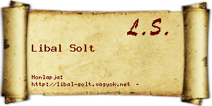 Libal Solt névjegykártya